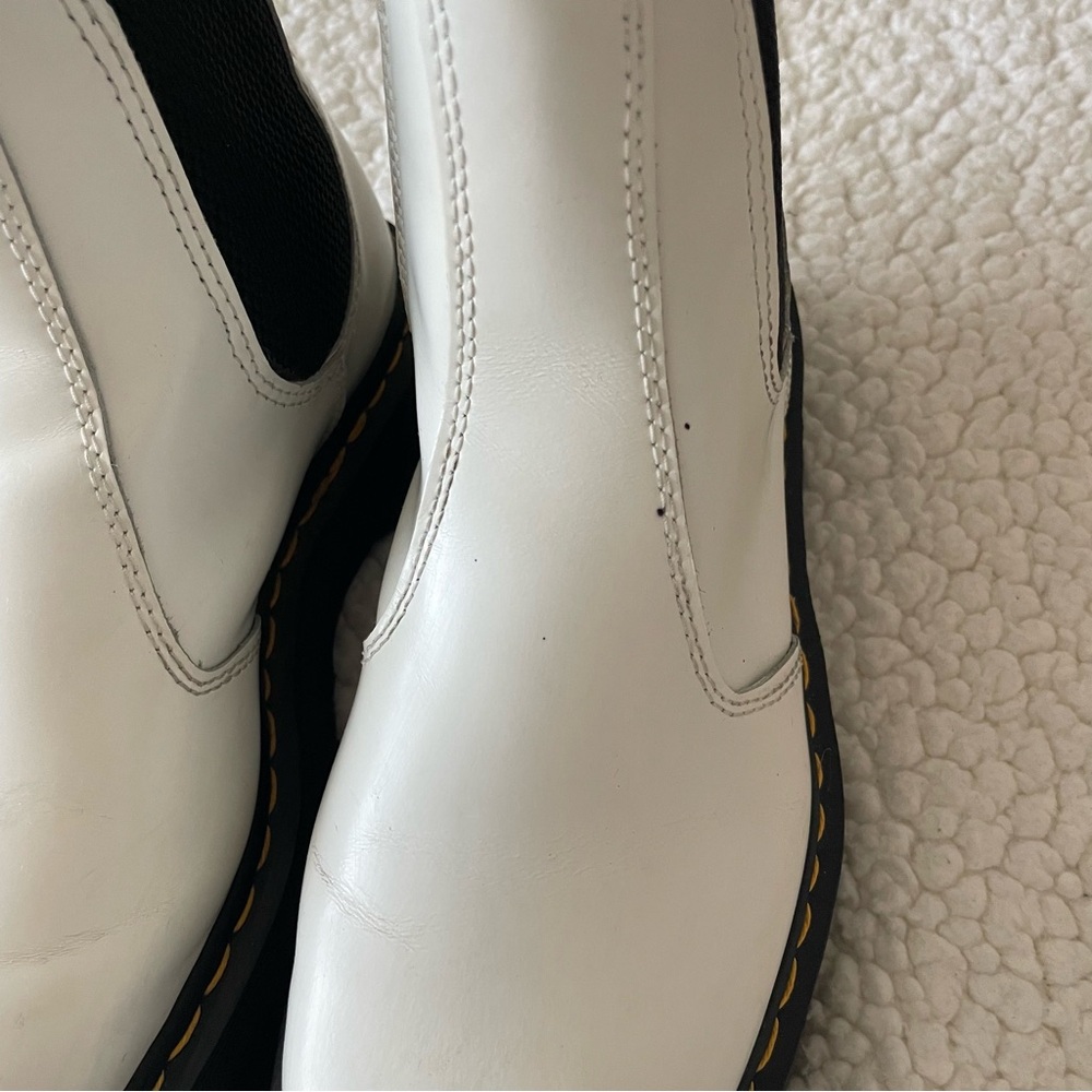 Dr. Martens 2976 Quad White Leather Platform + Shoe Polish - Picture 7 of 10